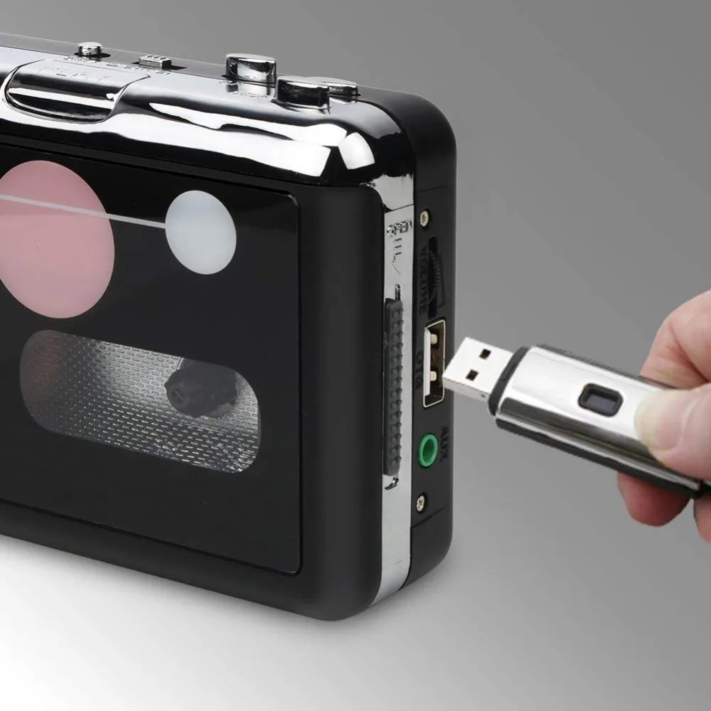 Portable Cassette Player , Digital Audio Music Recorder Tape to MP3 Converter Save into USB Flash Drive/No PC Required