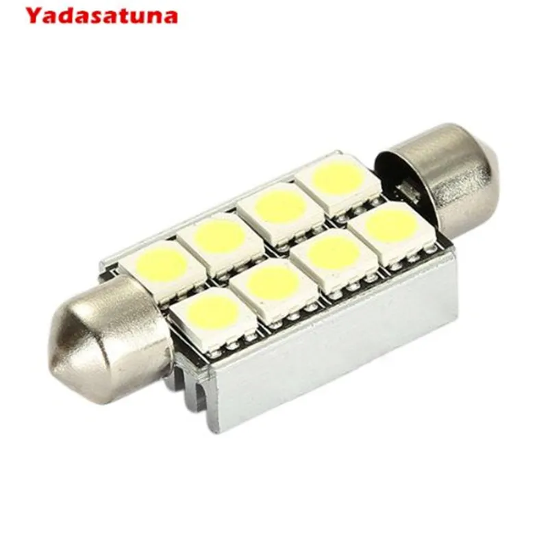 

4*42mm 43mm 8 SMD 5050 LED Blanco Numero de Canbus c5w luz de la placa del adorno de la boveda del bulbo de 12V