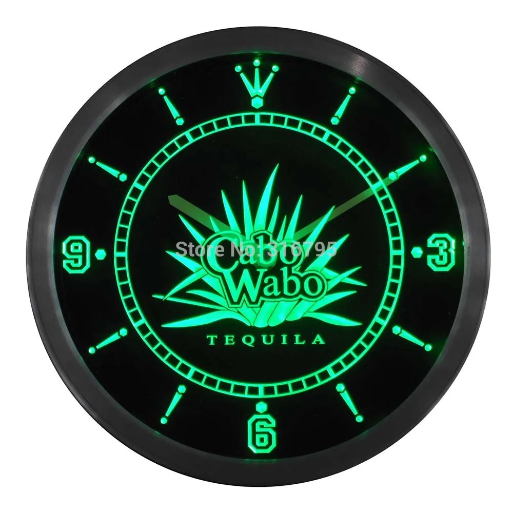 nc0112 Cabo Wabo Tequila Bar Beer Neon Light Signs LED Wall Clock