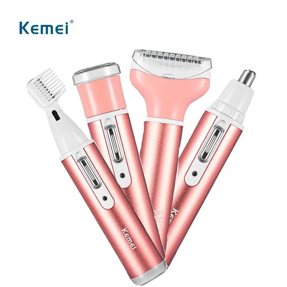 

Rechargeable 4 In 1 Women Hair Removal Shaver Device Epilator Female Shaving Machine Eyebrow Nose Electric Trimmer Razor
