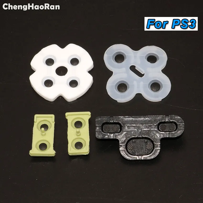 Chenghaoran 5Sets Voor PS3 Playstation 3 Controller Geleidende Siliconen Joypad Knoppen Trigger Pads Geleidende Rubber Onderdelen