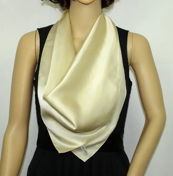 

New square men women 100% Silk solid Scarf plain Pure Silk Satin Scarves shawl wrap 12MM thick 70*70cm Unisex #4056