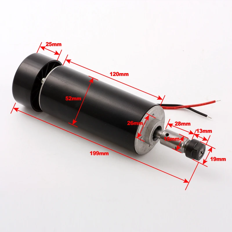 CNC Spindle Motor 0.5kw Air Cooled Spindel ER11 Chuck 500W  + 52mm Clamp + Power Supply Speed Governor For PCB Engraving