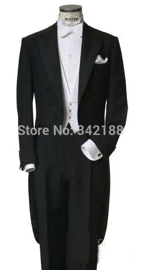 

Custom Made Measure Tailored men's BESPOKE tuxedo / classic black tailcoats for men left pocket/wedding tuxedos/wedding men suit