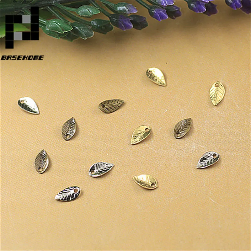 100 Stks/partij 4*7Mm Vintage Kleine Blad Charms Tiny Snuisterijen Mini Objecten Bulk Voor Diy Earring Hanger Armband sieraden Maken Stuff