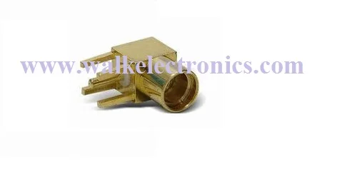 MCX female right angle for PCB mount, PCB mount MCX female right angle connector, MCX connctor, gold plated, 50ohm