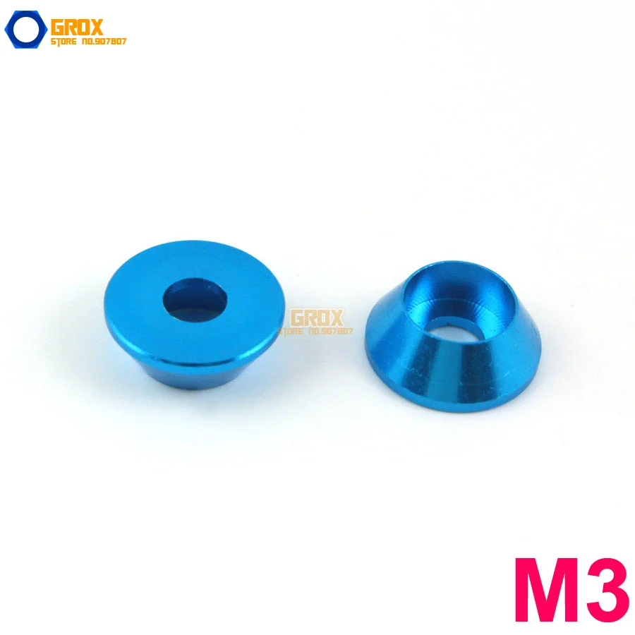 

30 Pieces M3 Sky Blue Aluminum Washer Socket Head Cap Screw Washer