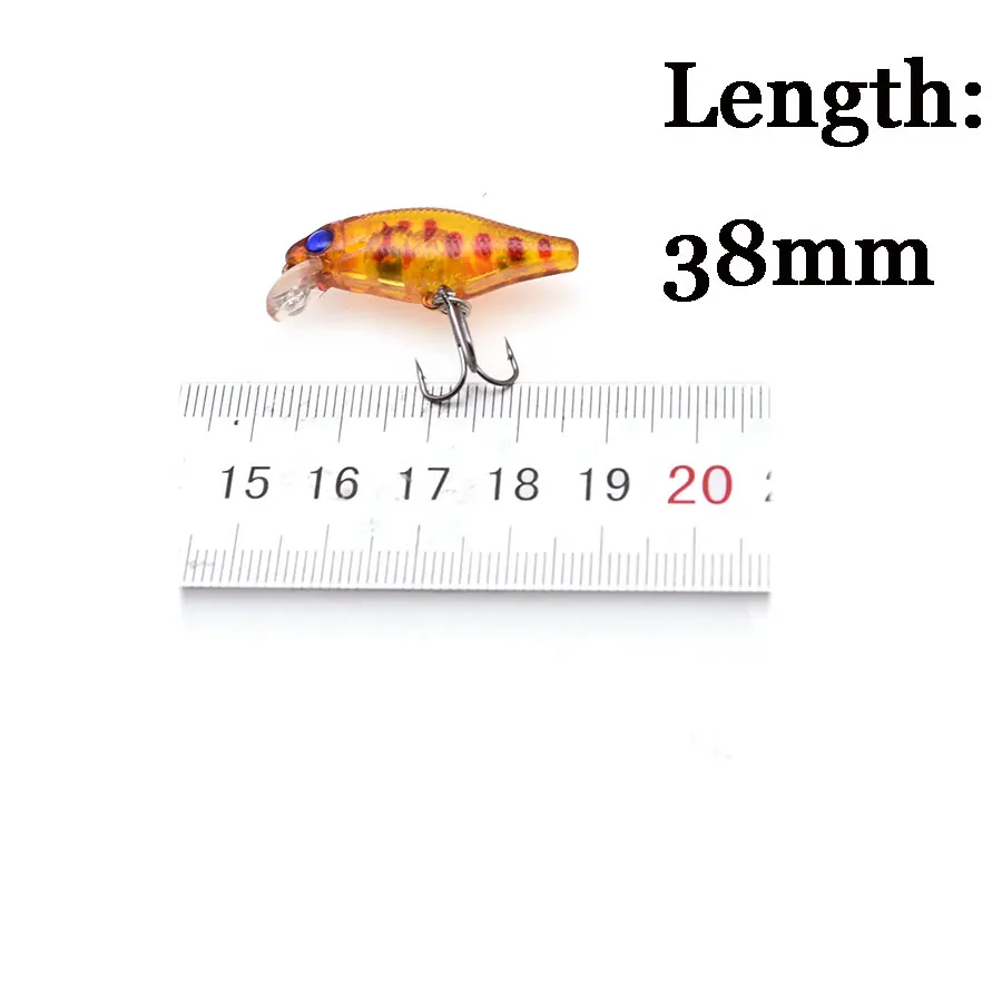 1 piece small artificial  hard plastic minnow lure bait , water fishing wobbler treble hook swimming bait