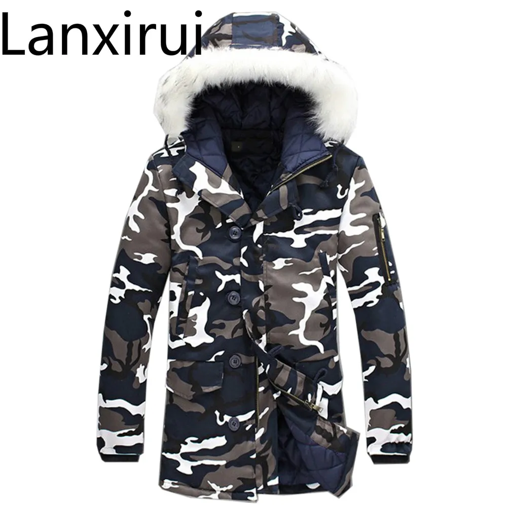 Hot Sale Winter Jacket Men Fashion Casual Fur Hooded Coats  5xl Men 'S Army Military Jackets Warmth Snow Coats