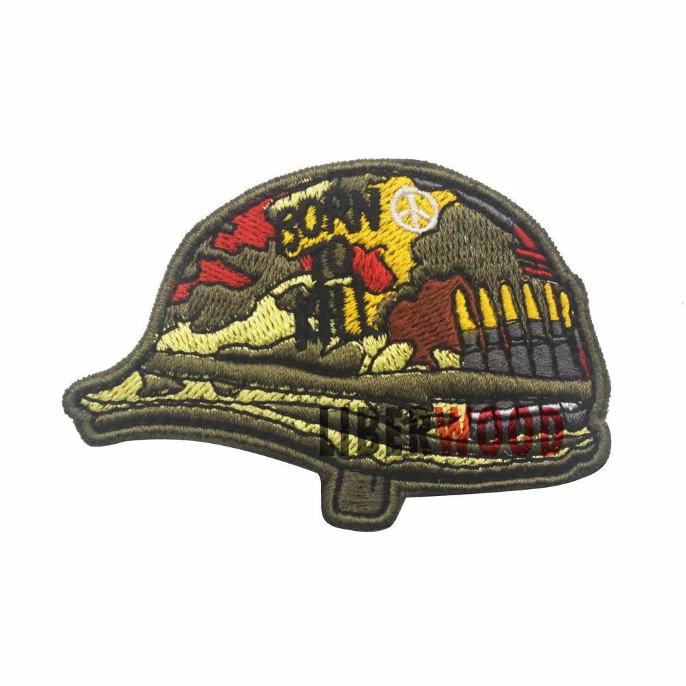 PEACE SIGN Born to Kill Patch Helmet Vietnam Full Metal Jacket US marines War Emblem Badges Tactical Embroidered Patches