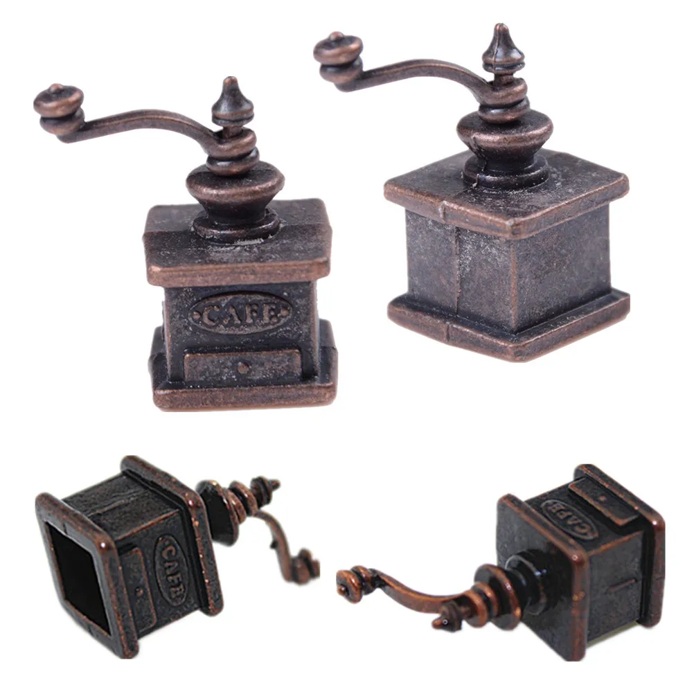 1 pc moedor de café 1/12 dollhouse cozinha em miniatura moedor de café do vintage para boneca presente
