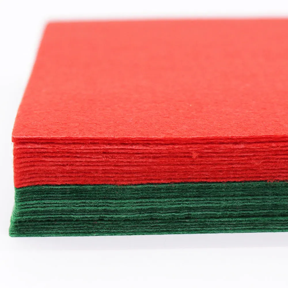 CMCYILING Red Green 1mm Thickness Hard Felt Sheets Felt Fabrics For Needlework Diy Sewing Handmade Fieltro Feltro Entretela