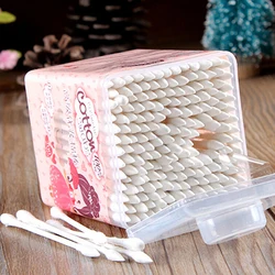 Nuovo 200Pcs Punta a portata di mano Tamponi di Cotone Salute Delle Donne Make Up q punta di Cotone wabs Cosmetico di Bellezza Tamponi Orecchio Pulito caldo dei monili