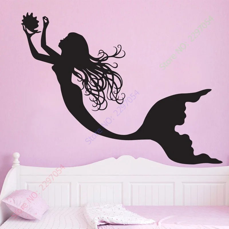 Under The Sea Mermaid Girl Nursery Room Wall Decal Art Home Decor Wall Stickers Vinyl Wall Poster