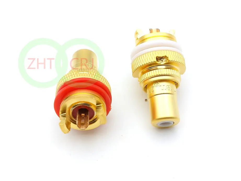 20pcs Gold plated RCA socket panel mount one pair matt surface