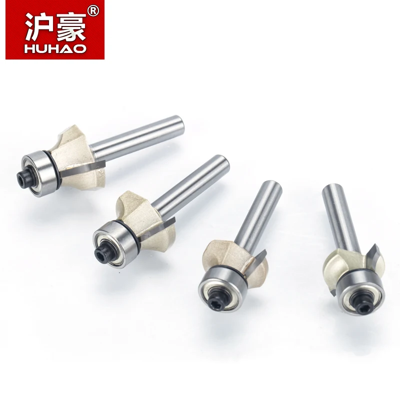 HUHAO 1pc 1/2 "Schaft Hartmetall Holzbearbeitung Fräsen Filet Cutter Trimmer Kopf Stoßen Gravur R-abgeschrägten Router bits