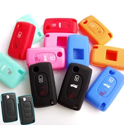 2/3 BUTTON FIT FOR CITROEN XSARA PICASSO C2 C3 C4 C5 C6 C8 PEUGEOT 107 206 207 307 308 406 SILICONE KEY COVER CASE FOB HOLDER