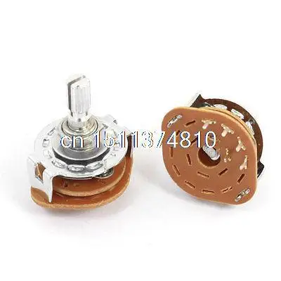 2 Pcs 1P4T 1 Pole 4 Position 6mm Knurled Shaft Dia Band Selector Rotary Switch