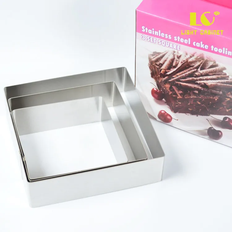 Bakeware Tool New 5 6 7 inches 3D DIY  Square Shape Stainless Steel Mousse Ring Cake Mold  Circle Mould