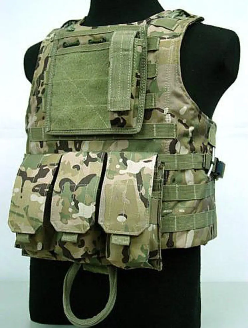 

USMC Tactical Military Airsoft Molle Combat Assault Plate Carrier Vest CP - MH032