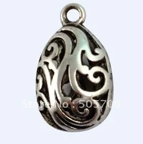 

80PCS Tibetan Silver Color Floral Oval Charms A12539