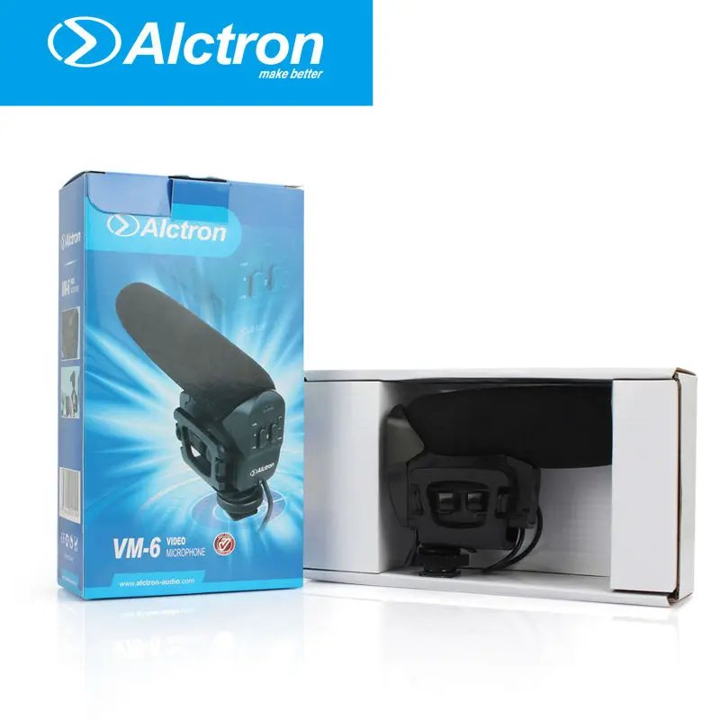 Alctron VM-6 espingarda dv gravação estéreo entrevistas microfone microfone para canon nikon qualquer câmera dslr dv filmadora de vídeo