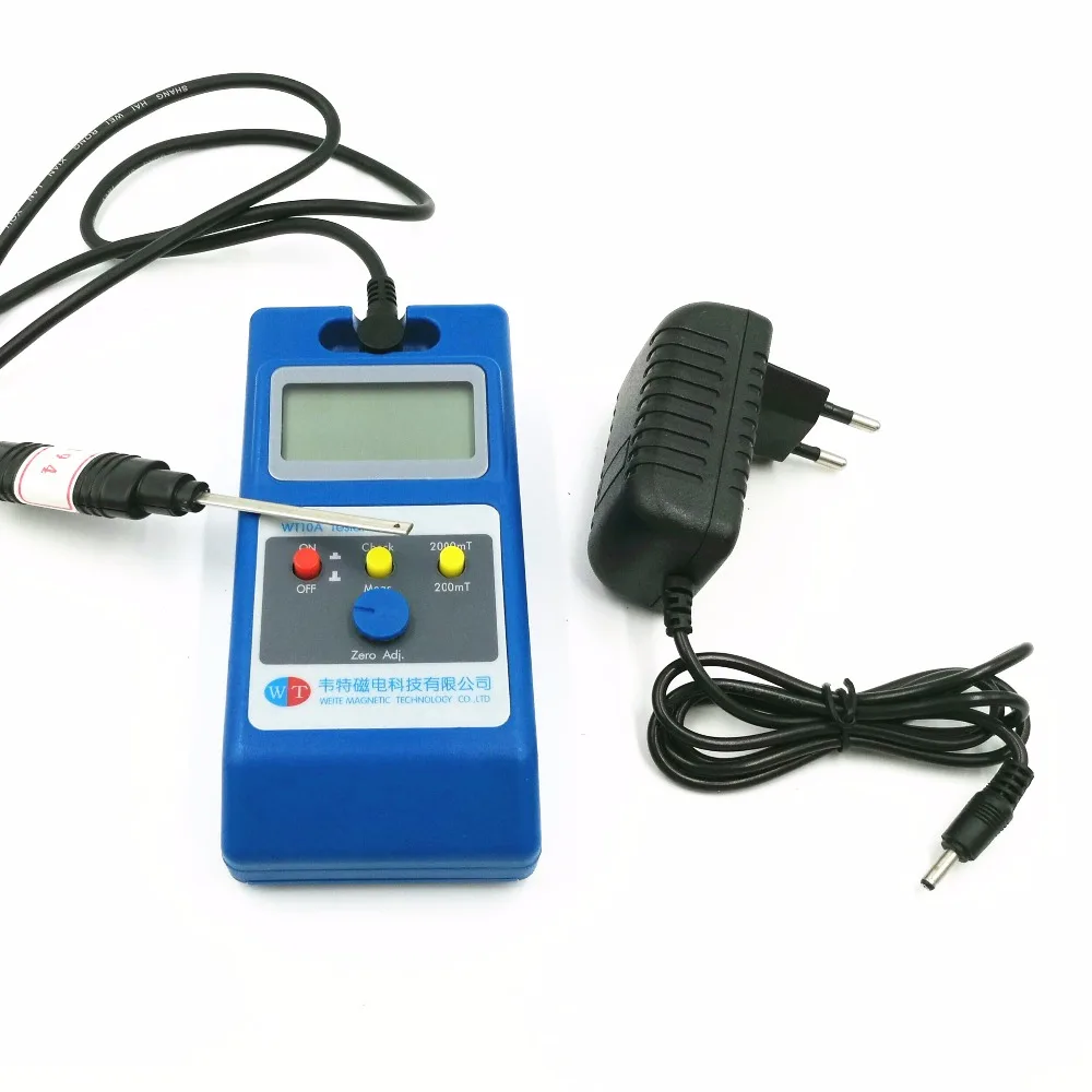 Gaussmeter Tesla meter WT10A WT-10A the fluxmeter surface magnetic field tester with Ns function + Metal probe