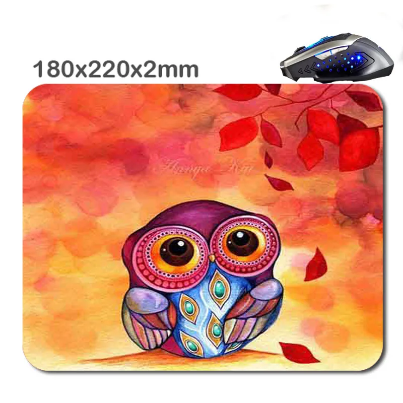 

Mairuige Lovely Owl Mouse Mat Customized 180 * 220 * 2 Non-Slip Rubber Soft 3D Print Gaming Laptop Mouse Pad Desktop Accessories