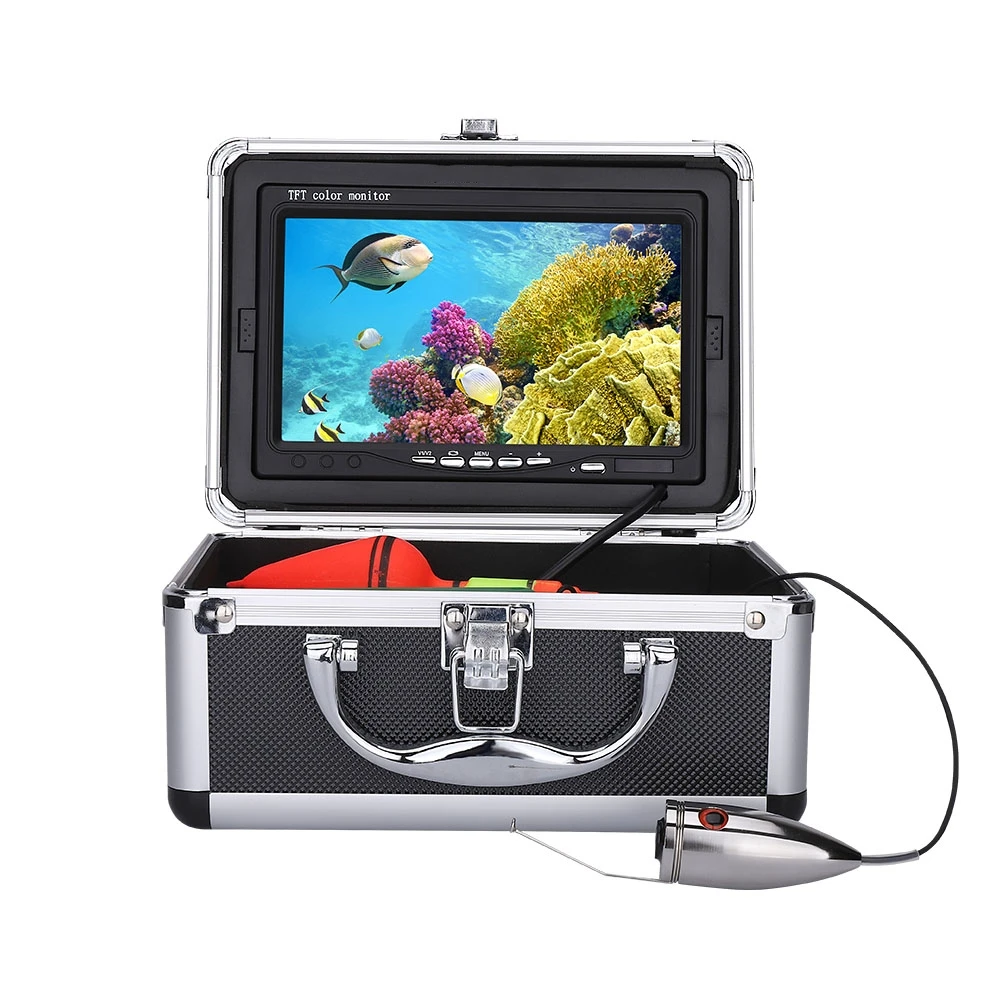 50m Extension Cable Fish Finder with Color CCD HD 1000TVL Underwater Fishing Video Camera 7Inch Color TFT Monitor Anti-Sun Cover