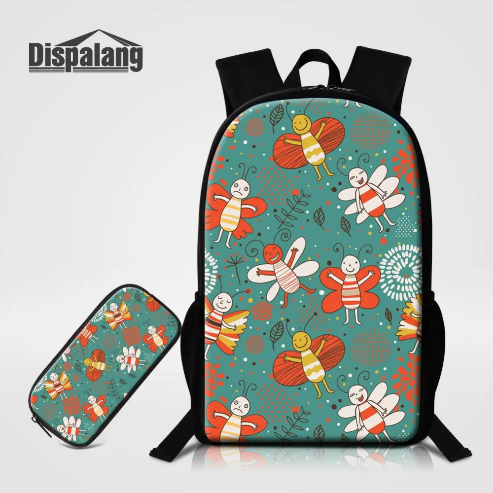 

Dispalang Cartoon Printing Backpack Set Women Casual Travel School Bags Pencil Bag for Teenage Girls Rucksack Mochila Feminina