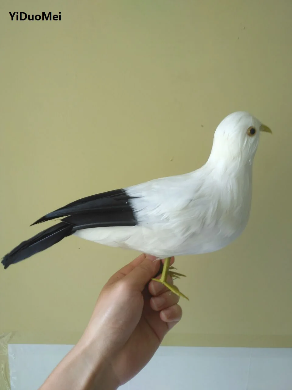 

large 30x20cm white&black feathers seagull artificial bird model handicraft,prop,home garden decoration gift p1999