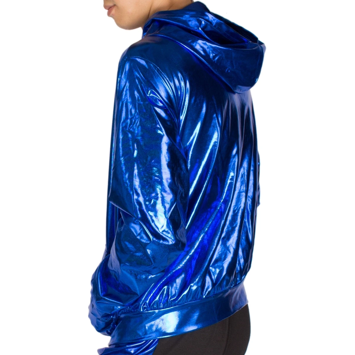 Blue Bomber Jacket for Men, Stage Performance Wear, Male Paillette, Hip Hop Dance Coat, Spring and Autumn, 2024