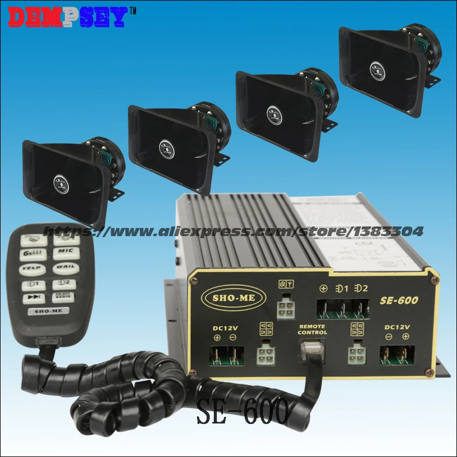 SE-600 police alarm, emergency ambulance 600w Siren, 10 tones, with microphone, 2 light switches,with 4pcs of 150W speakes