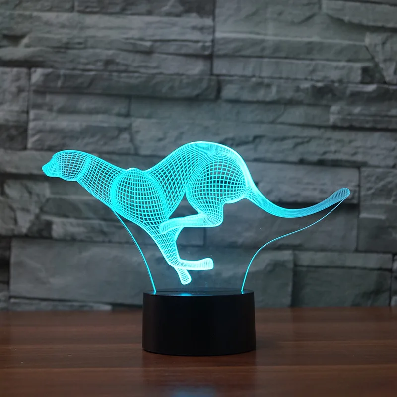 

Kangaroo Acrylic USB 3d Desk Lamp Gift Electronic Products Creative Decorative Table Lamps For Living Room 7 color change