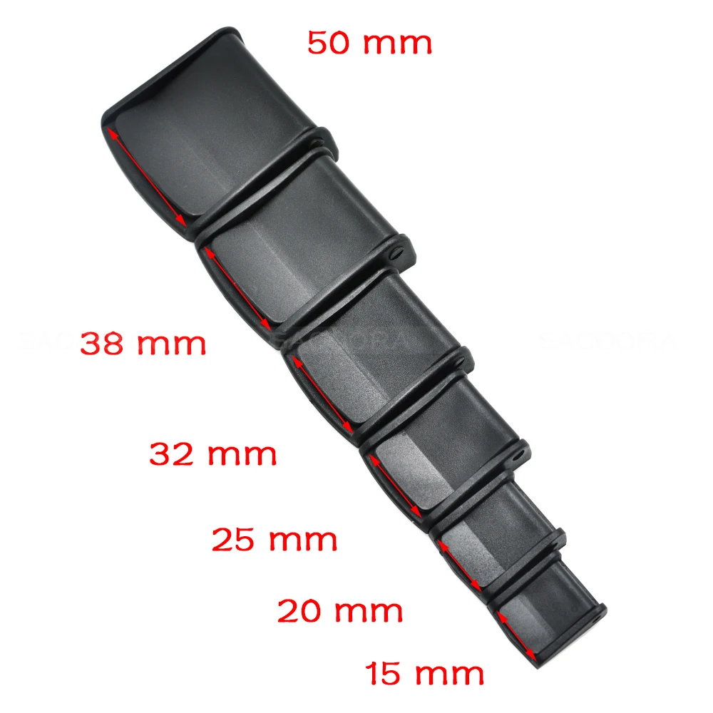 

15mm 20mm 25mm 32mm 38mm 50mm Cam Buckles Plastic Black Toggle Clip Molle Tactical Backpack Straps Belt Bag Parts Accessories