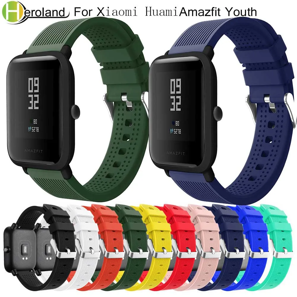 20mm Silicone Watch Strap For Xiaomi Huami Amazfit Bip /Bip S Lite/GTS/Bip U Smart Watchband Sport Bracelet Wriststrap accessory