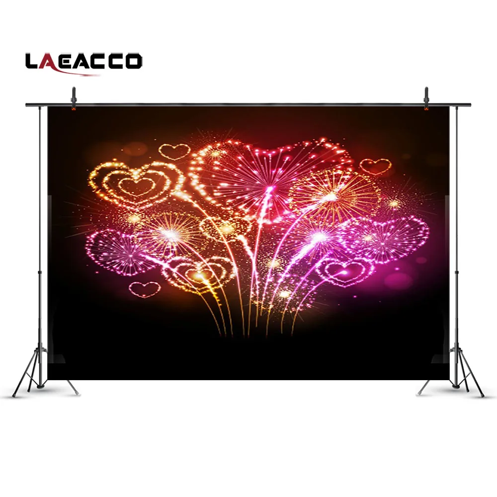Laeacco ดอกไม้ไฟปีใหม่ Night เด็กการถ่ายภาพพื้นหลังที่กำหนดเองไวนิลถ่ายภาพฉากหลังสำหรับ Photo Studio