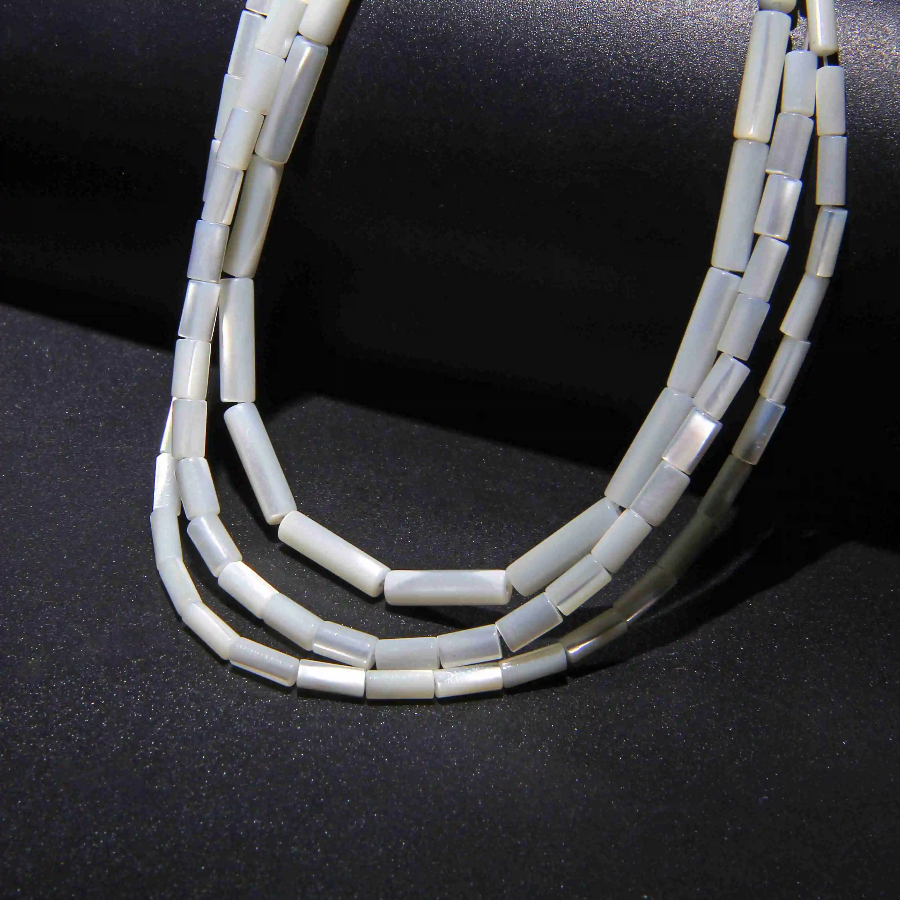 MOP Tubular Beads White Mother Of Pearl Shell Bead Long Tube Natural Shell Beads For Jewelry Making Bracelet Necklace 15\