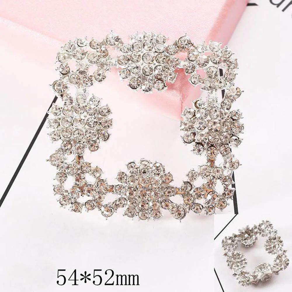 2 sztuk/partia Ocean Star pełna diamentowa kwadratowa klamra do butów Rhinestone przyciski do DIY akcesoria dekoracje ślubne buty napy