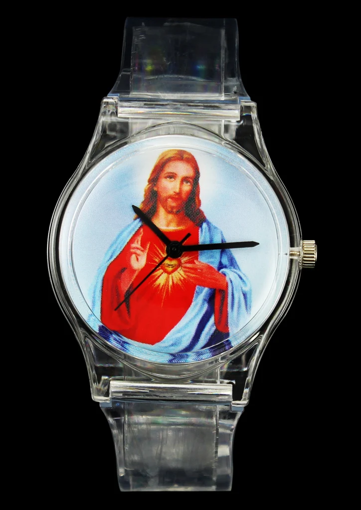 God Christ Cross Virgin Mary Madonna Sacred Heart of Jesus Brazil Redentor Christian Easter Religious Quartz Wrist Watch