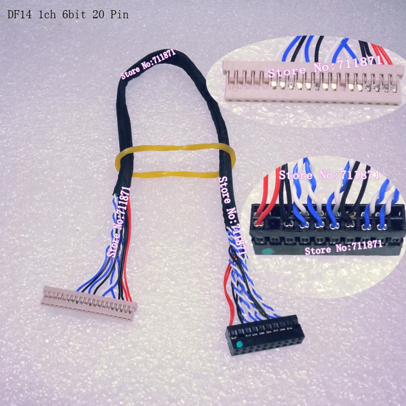 LVDS 1ch 6bit 20P DF14 LCD Screen Cable DF14 20Pin Single Six 6 LCD Screen Line DF14-20P-D6 Screen Line DF14 20S Screen Cable