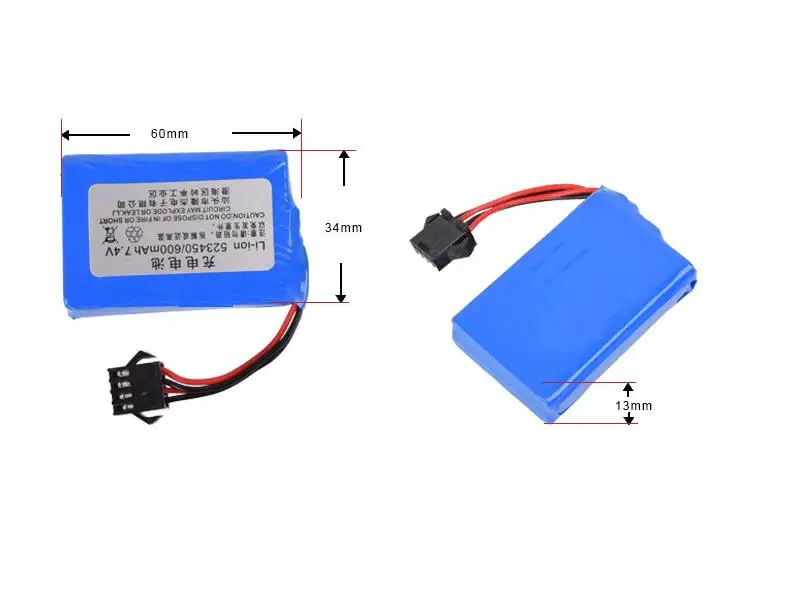 Akumulator litowo-jonowy 7.4V 600mAh do E561 568 zabawki koparka zdalnie sterowana ciężarówka zdalnie sterowana łódka RC samochodowa RC zabawki 7.4V