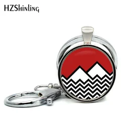 2017 New Fashion Twin Peaks Inspired Keychain Handmade Round Twin Peaks Bookhouse Boys Key Ring for Car Accessories Key Chains