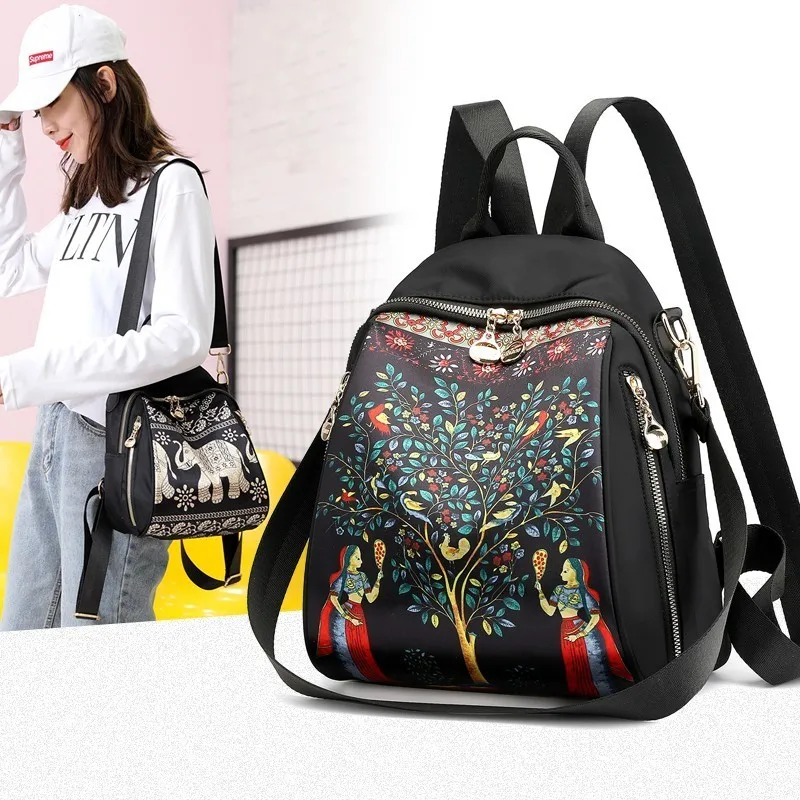 Printing Small Backpack Women Mochila Feminina Mini Bagpack Casual School Bags For Teenage Girls Plecak Waterproof Travel Rugzak