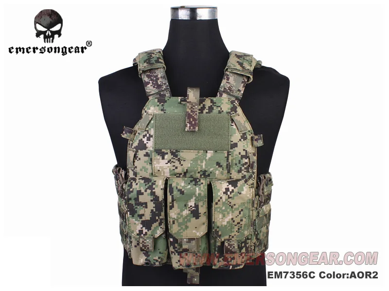 Emersongear-Airsoft Combat Mole Vest, Pouch Type, 094K, M4, AOR2, EM7356C