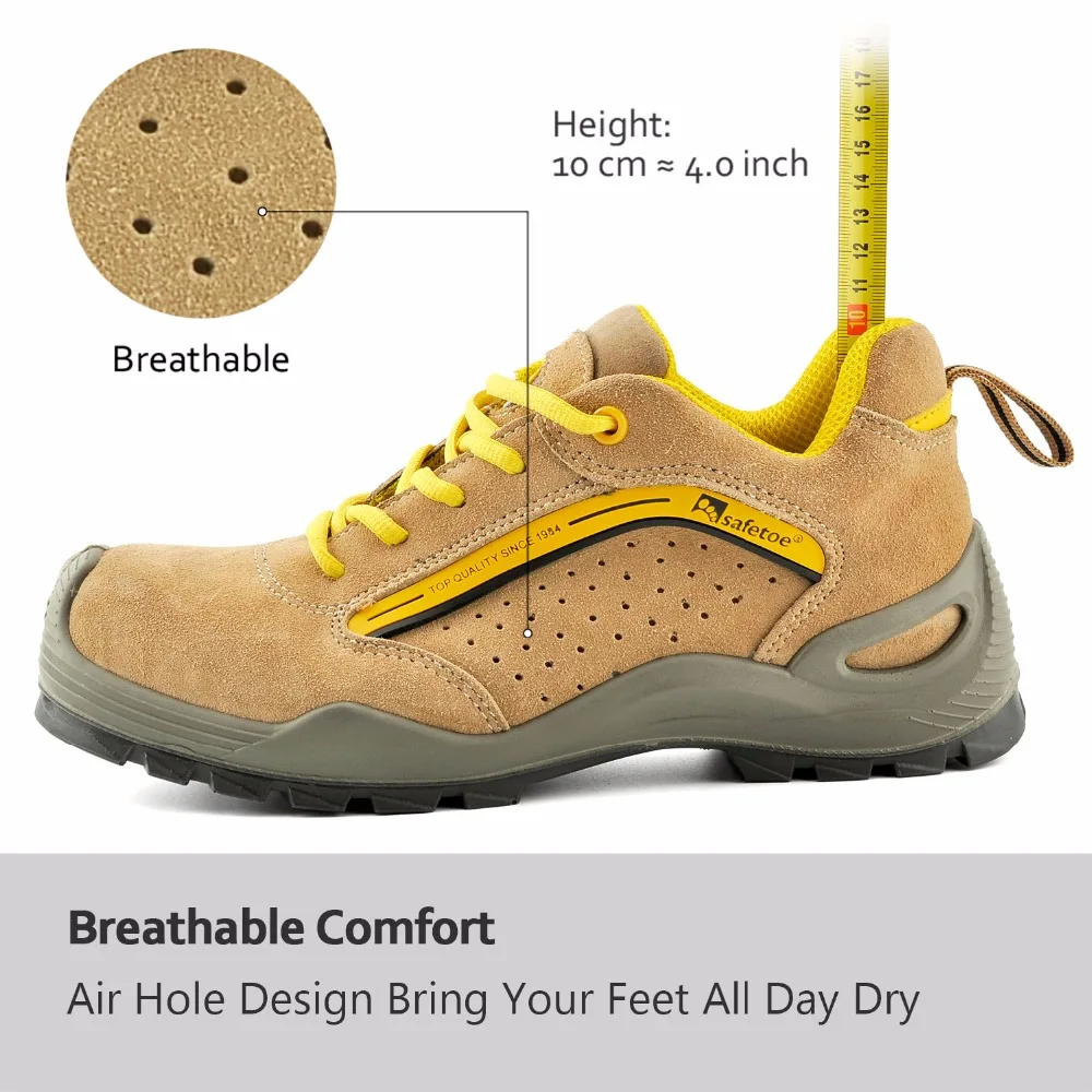 SAFETOE Mens Safety Shoes Breathable Sports With Steel Toe Work Woman Boots Casual Protective Footwear Anti-Piercing Waterpoof