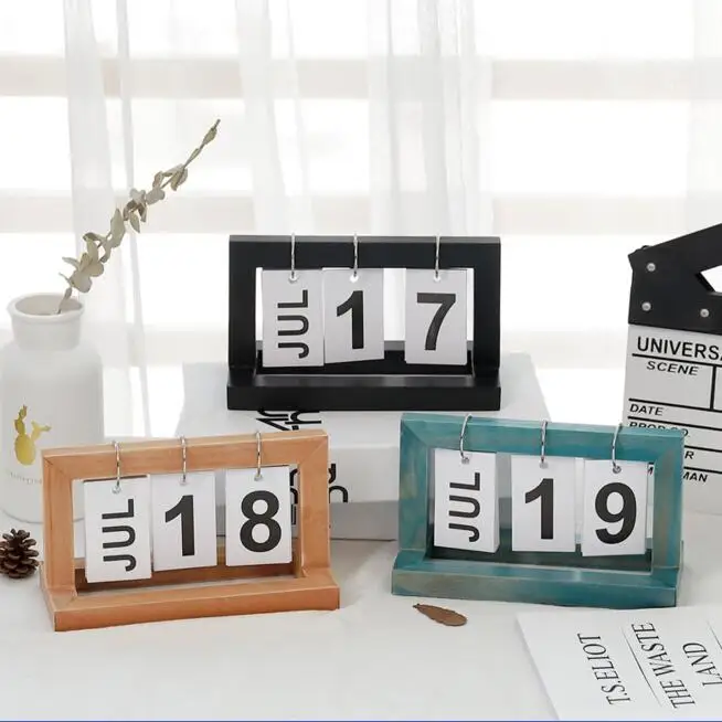 

Fashion Desk Wood Calendar Office And Home Table Decoration Manual Table Calendario Pared Stationery Best Birthday Gift