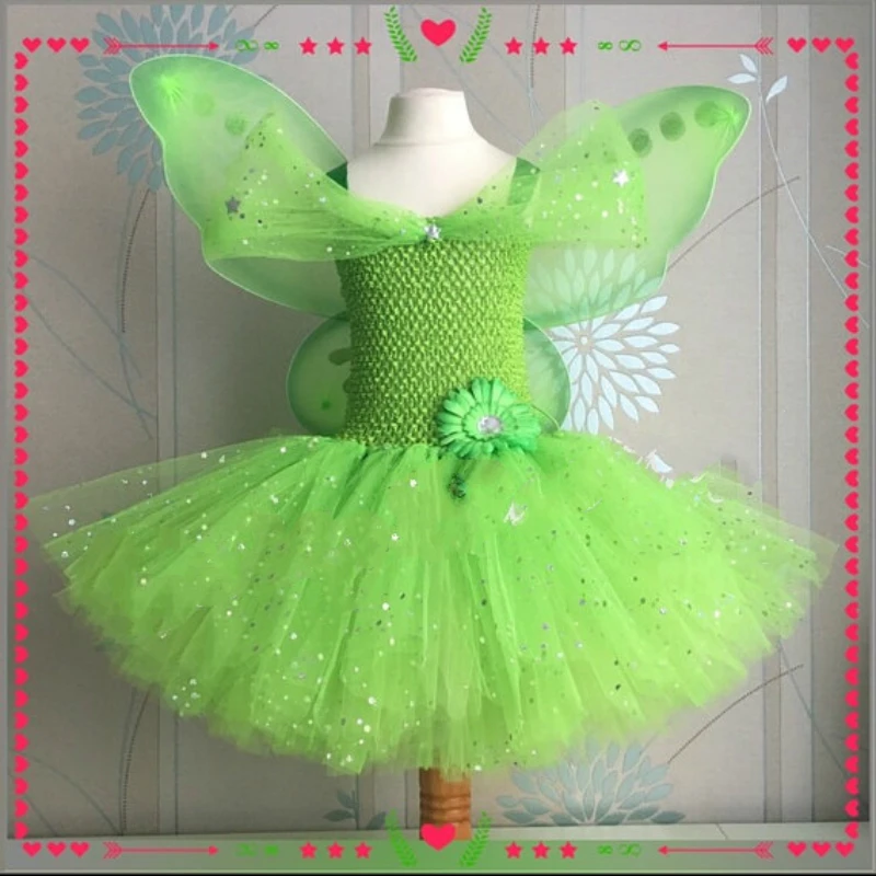 POSH DREAM Sparkly Kids Girls Tutu Dress Fairy Girls Cosplay Dress Handmade Cosplay Girls Costume Party