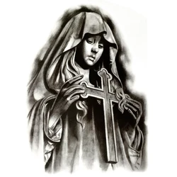 Prayer nuns Waterproof Temporary Tattoo sticker God's daughter Fake Tattoo body art Henna Tatoo sleeve sexo harajuku men