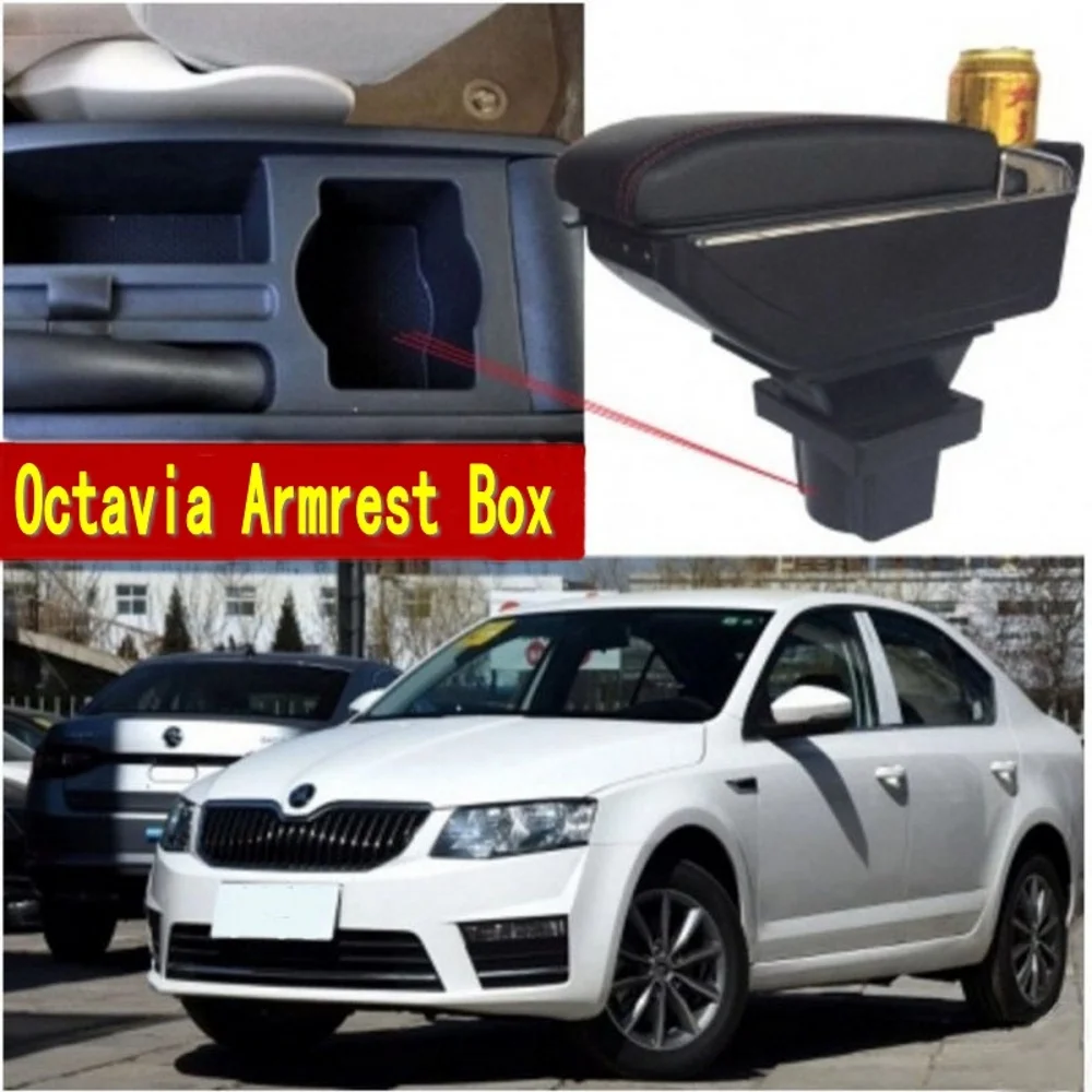 

For Skoda Octavia A5 Yeti armrest box central Store content box storage interior car-styling decoration accessories parts